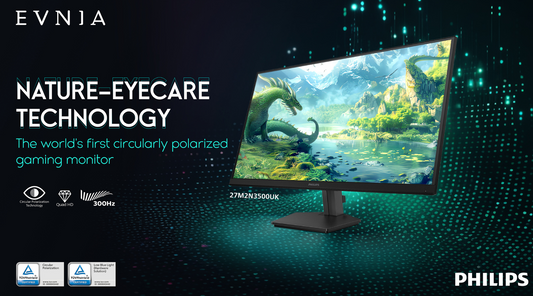 Philips Evnia Launches the world's first 27M2N3500UK Circularly Polarized gaming monitor with Nature-eyecare technology